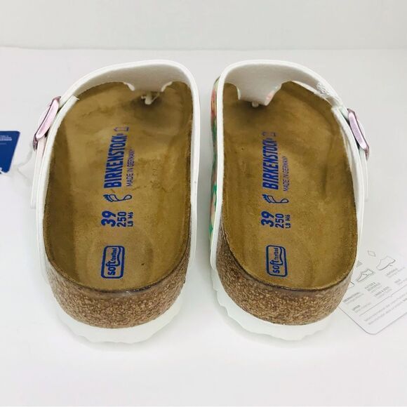 New! Birkenstock Gizeh Soft Footbed Supernatural Flower Emerald Sandals - Picture 9 of 13